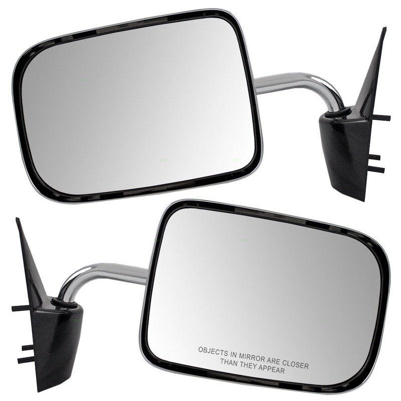 Brock Aftermarket Replacement Driver Left Passenger Right Manual Mirror Set Optional Type Chrome-6×9 Compatible with 1987-1994 Dodge Dakota