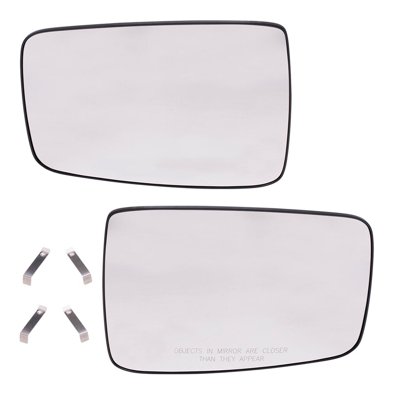 Brock Replacement Driver and Passenger Side Mirror Glass & Base without Heat, Auto Dim or Towing Package Compatible with 2009 1500, 2010-2018 1500/2500 & 2019-2021 1500 Classic