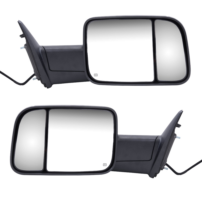 Brock Replacement Pair Set Manual Side Trailer Towing Mirrors 7×10 Flip-Up New Arm Design Compatible with 1994-2001 Pickup Truck 55156335AD 55156334AD