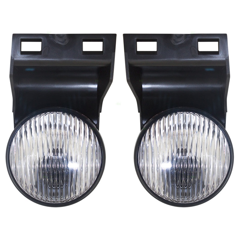 Brock Replacement Set Driver and Passenger Fog Lights with 3″ Diameter Lens Compatible with 1994-1998 1500 2500 3500 Pickup Truck 55055181 55055180