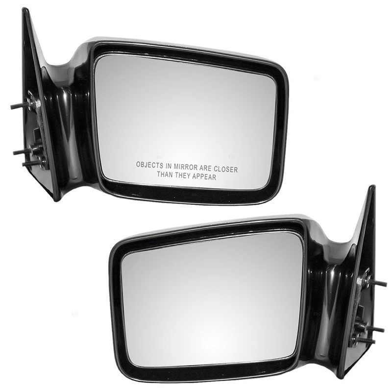 Driver and Passenger Manual Side View Mirrors 5×7 Ready-to-Paint Replacement for Dodge Pickup Truck 4354345 4354344