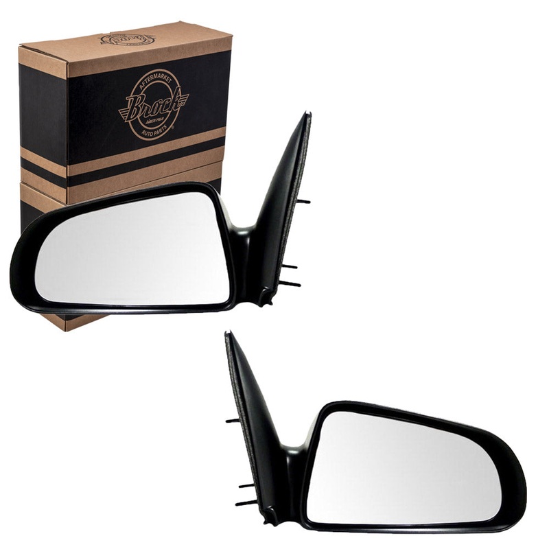 Driver and Passenger Manual Side View Mirrors 5×7 Textured Compatible with 05-10 Dakota 55077621AD 55077620AD