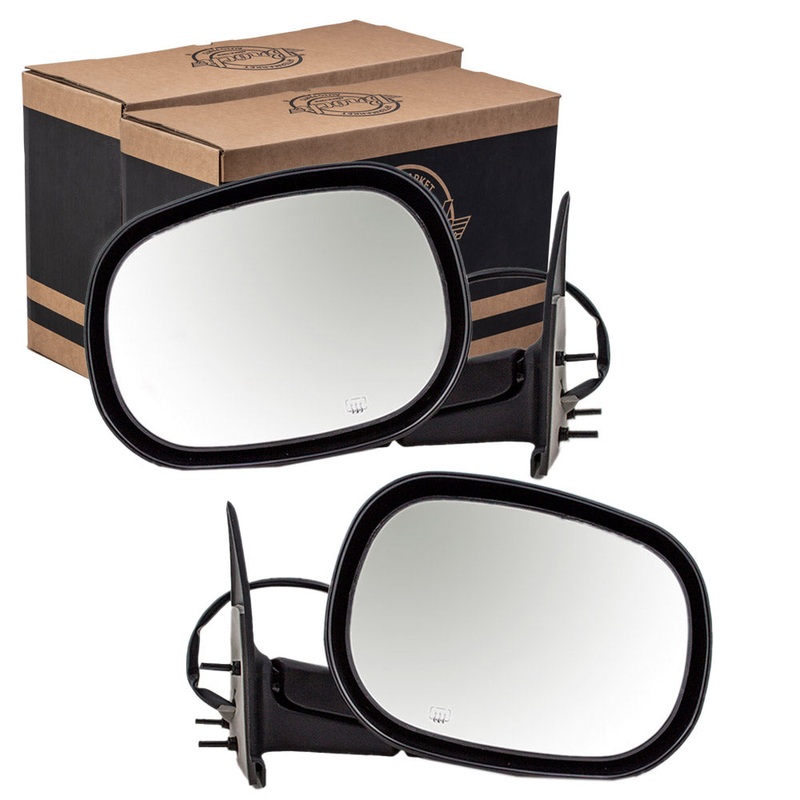 Driver and Passenger Power Side View Mirrors Heated 6×9 Replacement for Dodge Pickup Truck SUV 55077079AB 55077078AC