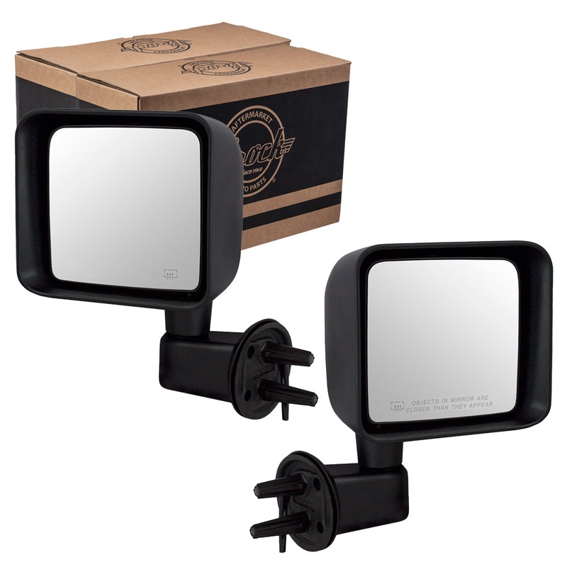 Pair Set Power Side View Mirrors Heated Textured Replacement for 2015-2017 Wrangler 2018 Wrangler JK 68249847AD 68249846AD