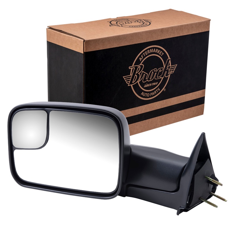 Brock Aftermarket Replacement Driver Left Manual Trailer Tow Mirror Textured Black 7×10 Flip-up Compatible with 1994-2001 Dodge 1500
