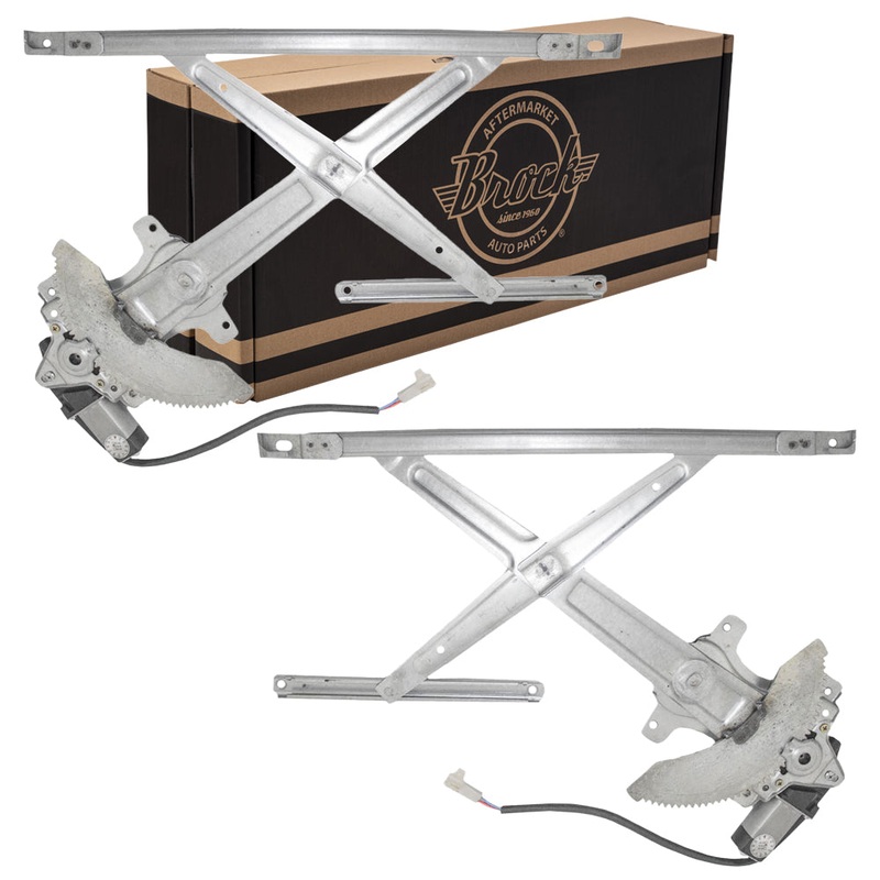 Brock Replacement Driver and Passenger Front Power Window Lift Regulators & Motors Assemblies Compatible with 98-00 Van 6980208010 6980108010