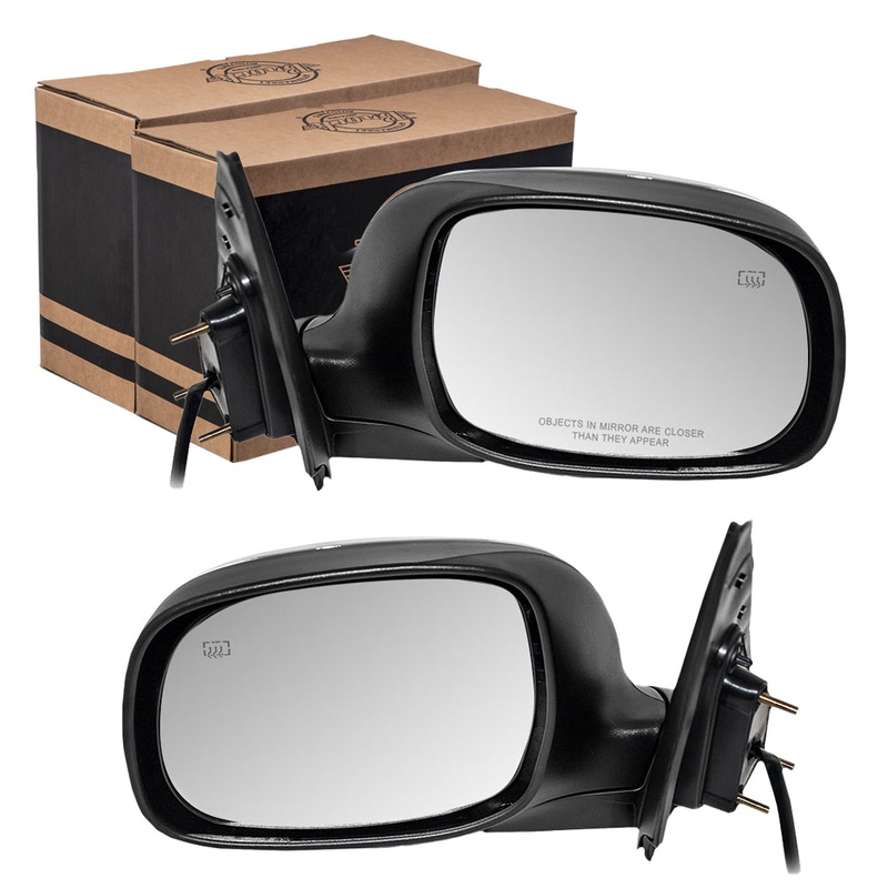 Brock Replacement Driver and Passenger Power Side View Mirrors Heated & Chrome Covers Compatible with 2003-2006 Tundra 2001-2007 Sequoia 879400C150 879100C100