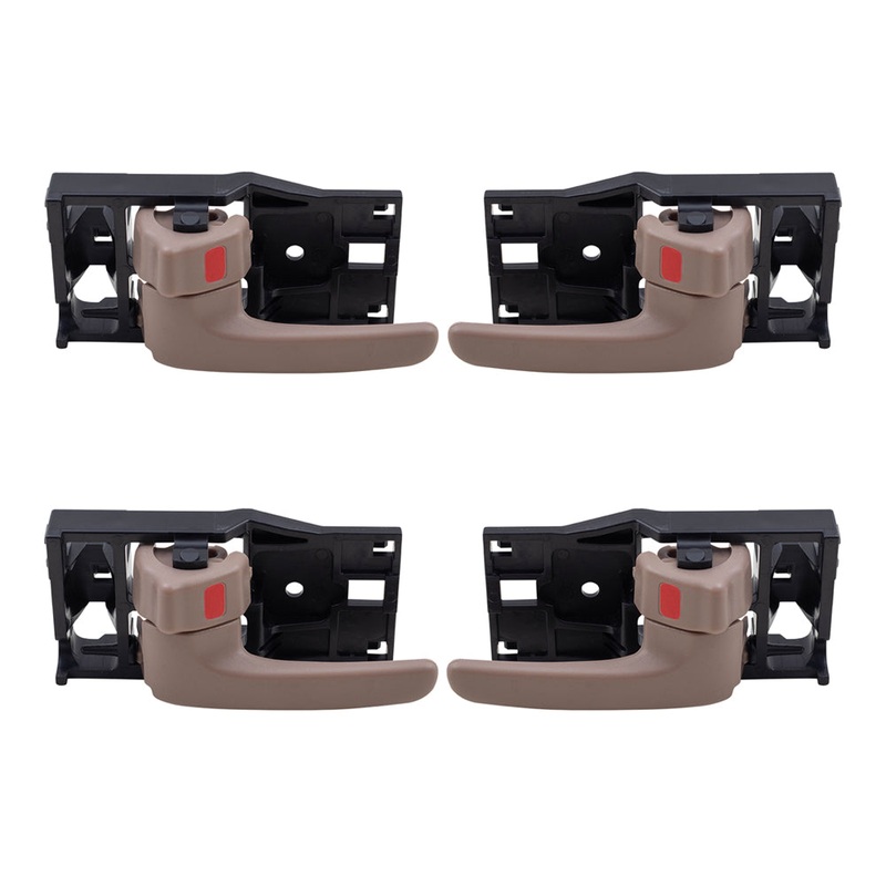 Brock Replacement Driver and Passenger Side Front and Rear Inside Brown/Oak Door Handles 4 Piece Set Compatible with 2001-2004 Sequoia & 2004-2006 Tundra Double Cab ONLY