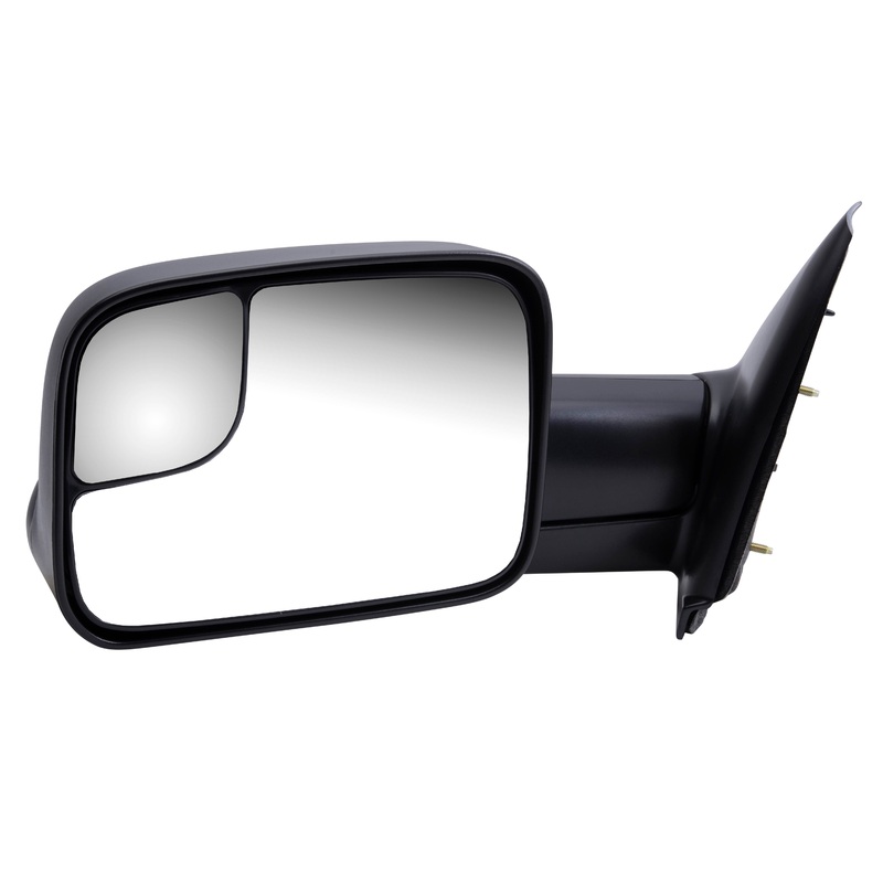 Brock Replacement Driver Manual Tow Side Mirror 7×10 Flip-Up Textured Black Compatible with 2002-2008 1500 2003-2009 2500 2003-2010 3500 Pickup Truck 55077493AN