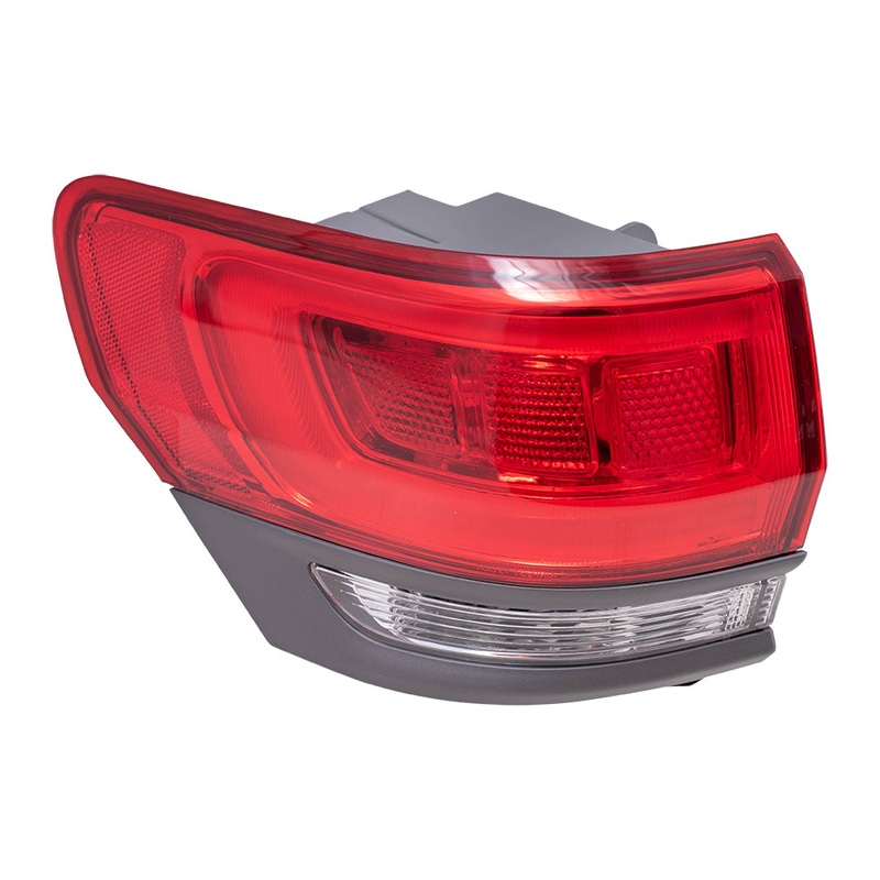 Brock Replacement Driver Side Tail Light Assembly with Gray Bezel without Platinum Insert Body Mounted Compatible with 14-20 Grand Cherokee