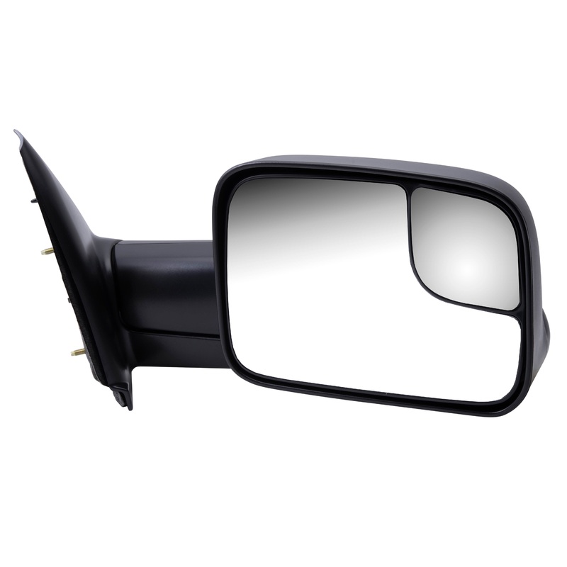 Brock Replacement Passenger Manual Side Tow Mirror 7×10 Flip-Up Textured Black Compatible with 2002-2008 1500 2003-2009 2500 2003-2010 3500 Pickup Truck 55077492AN