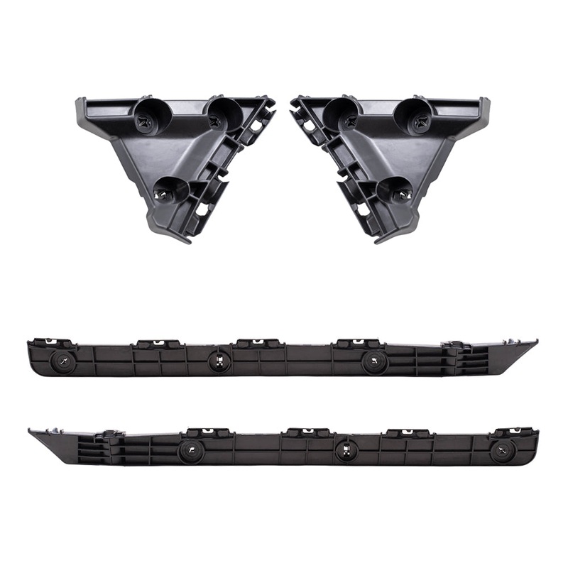 Brock Replacement Rear Driver and Passenger Side, Side Bumper Supports and Bumper Cover Retainers 4 Piece Set Compatible with 2007-2011 Camry & 2007-2011 Camry Hybrid