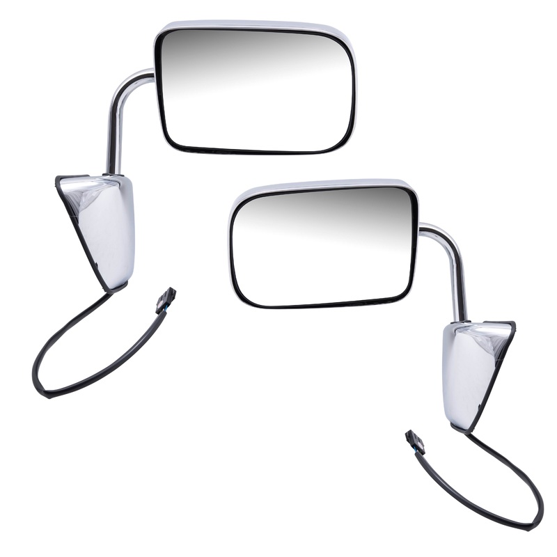 Replacement Set Driver and Passenger Power Side View Chrome Mirrors 6×9 Compatible with 1988-1993 Ram Pickup Truck 1988-1993 Ramcharger 55154669 55154668