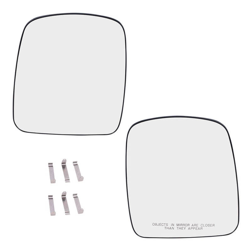 Brock Aftermarket Replacement Driver Left Passenger Right Mirror Glass & Base Set without Heat Compatible with 2003-2007 Chevy Express