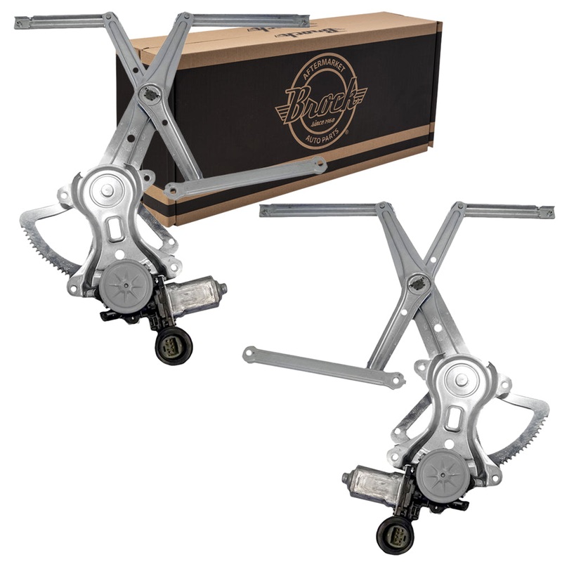 Brock Replacement Driver and Passenger Power Front Window Lift Regulators & Motors Assemblies Compatible with 05-15 Pickup 6980204040 6980104040