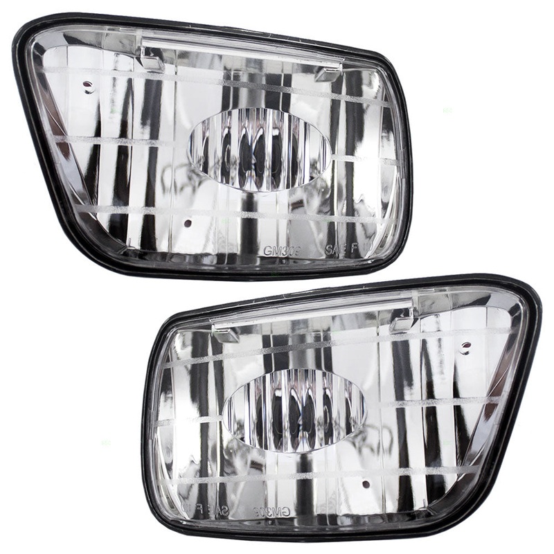 Brock Replacement Driver and Passenger Set Fog Lights Compatible with Trailblazer & Trailblazer EXT Ascender 15175700 15076246