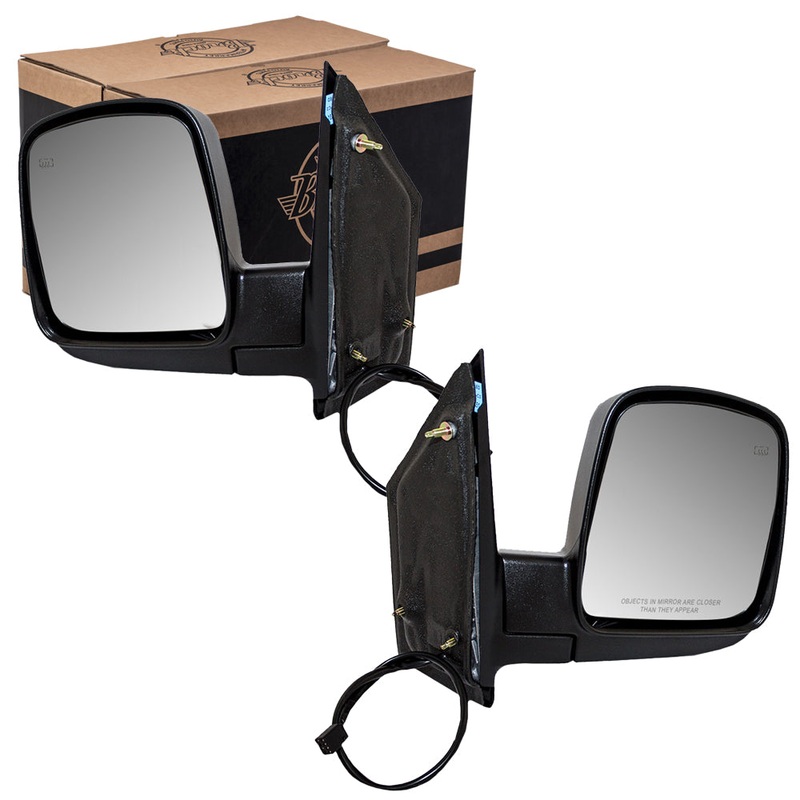 Brock Replacement Driver and Passenger Set Power Side Door Mirrors Heated Compatible with 2003-2007 Express Savana Van 15937984 15937981