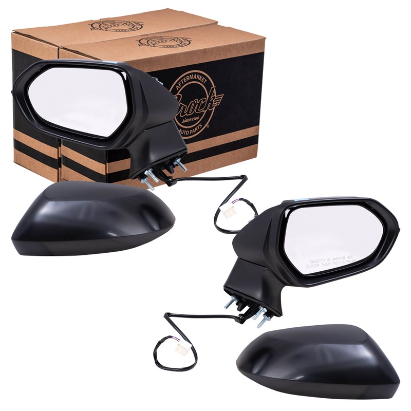 Brock Replacement Driver and Passenger Side Power Mirrors Paint to Match Black without Heat, Signal and Blind Spot Detection Compatible with 2020 Corolla Sedan JAPAN BUILT