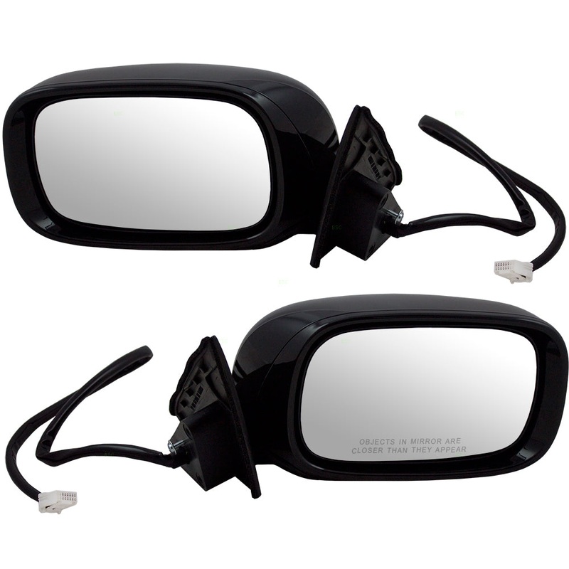 Brock Replacement Pair Set Power Side View Mirrors Heated Memory Puddle Lamp Power Folding Compatible with 01-06 LS430 LX1320118 LX1321118