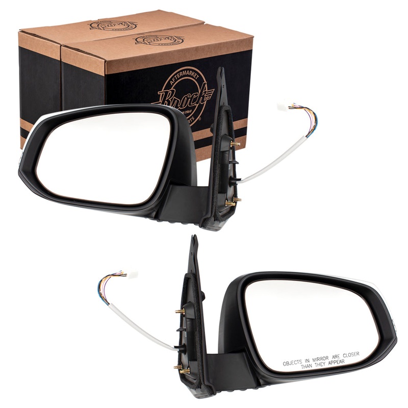Brock Replacement Pair Set Power Side View Mirrors Heated Signal Chrome Covers Compatible with 16-18 Tacoma Pickup 8794004240 8791004230