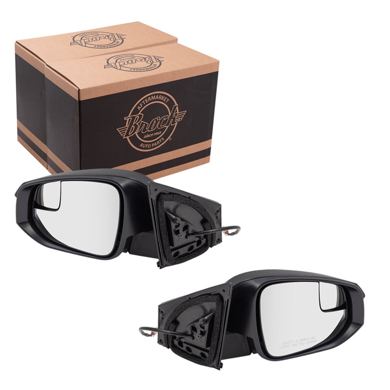 Brock Replacement Pair Set Power Side View Mirrors Spotter Glass Textured Compatible with 2016-2018 RAV4 879400R210 879100R200 87940-0R210 87910-0R200
