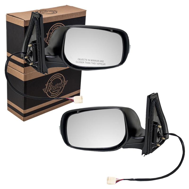 Brock Replacement Driver and Passenger Power Side View Mirrors with Signal Ready-to-Paint Compatible with 2008-2015 xB 87940-12D70 87910-12D50
