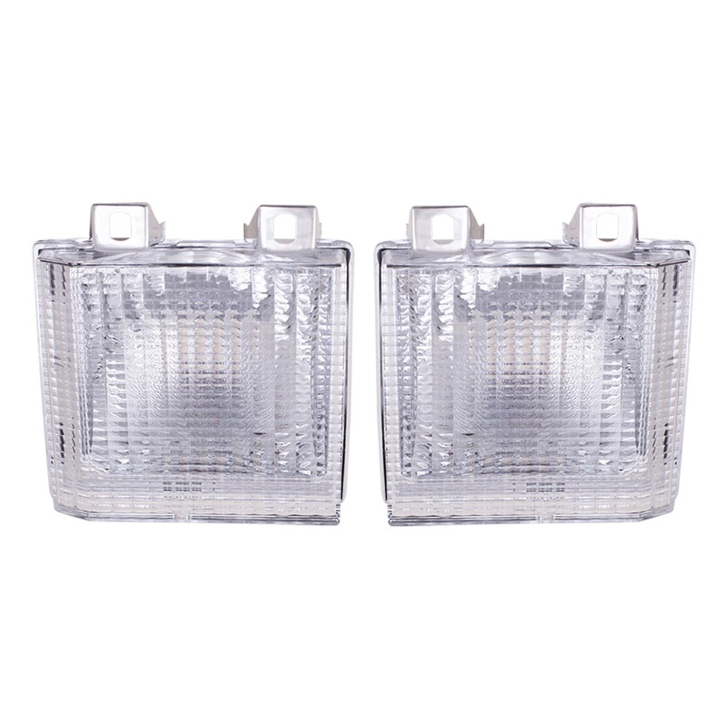 Brock Replacement Driver and Passenger Set Park Signal Front Marker Lights Compatible with 83-88 C1500 K2500 Pickup Suburban Jimmy Blazer Van918045 918046