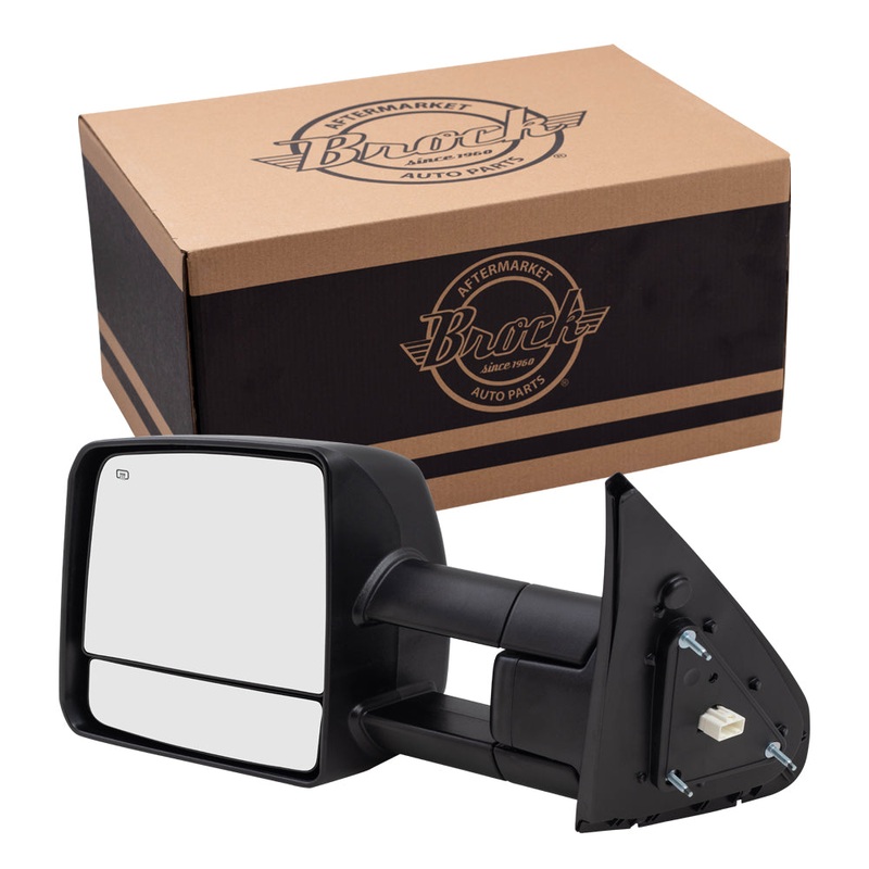 Brock Replacement Drivers Power Tow Side View Mirror Heated Signal Manual Telescopic Compatible with 2007-2018 Tundra Pickup Truck 879400C221