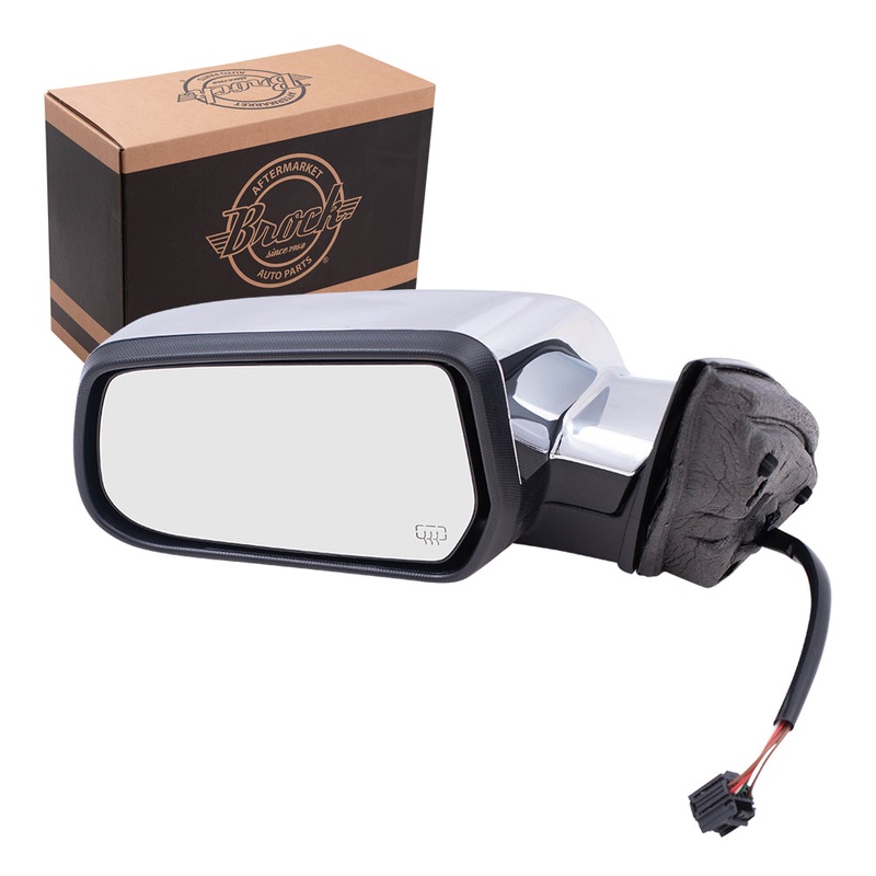 Brock Replacement Driver Chrome Power Heated Mirror Compatible with 2015-2017 Equinox Terrain 23467320