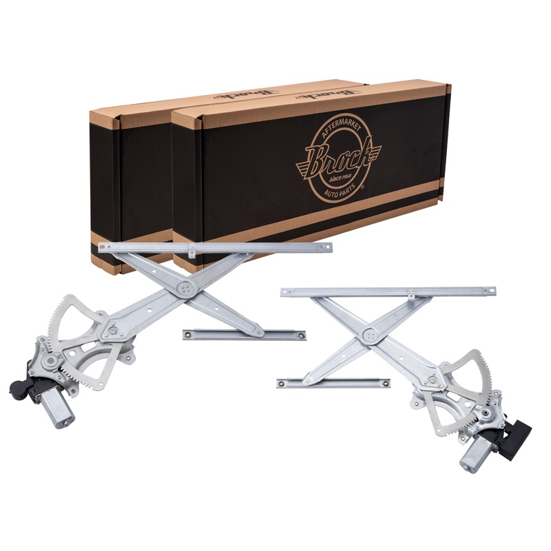 Brock Replacement Driver and Passenger Front Power Window Lift Regulators with Motors Assemblies Compatible with 01-05 SUV 69802-42050 69801-42050