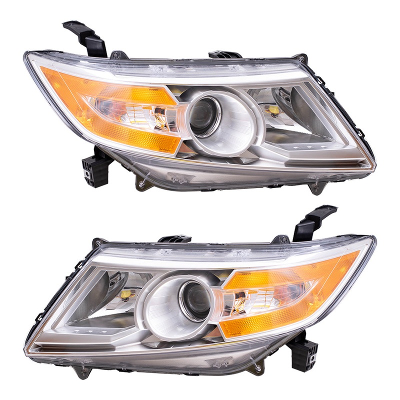 Brock Replacement Driver and Passenger Headlights Headlamps Compatible with 2011-2013 Odyssey Van 33150-TK8-A02 33100-TK8-A02