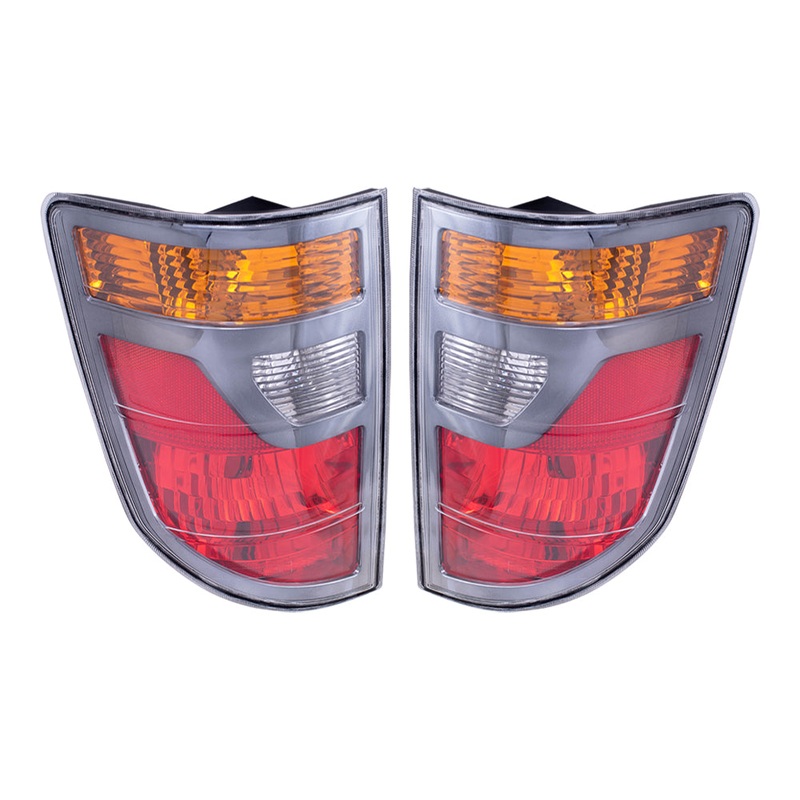 Brock Replacement Driver and Passenger Taillights Tail Lamps Compatible with 06-08 Pickup Truck 33551SJCA01 33501SJCA01