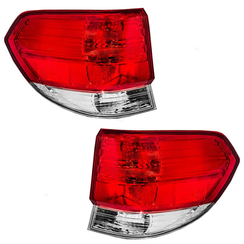 Brock Replacement Driver and Passenger Taillights Tail Lamps Compatible with 08-10 Van 33551SHJA51 33501SHJA51