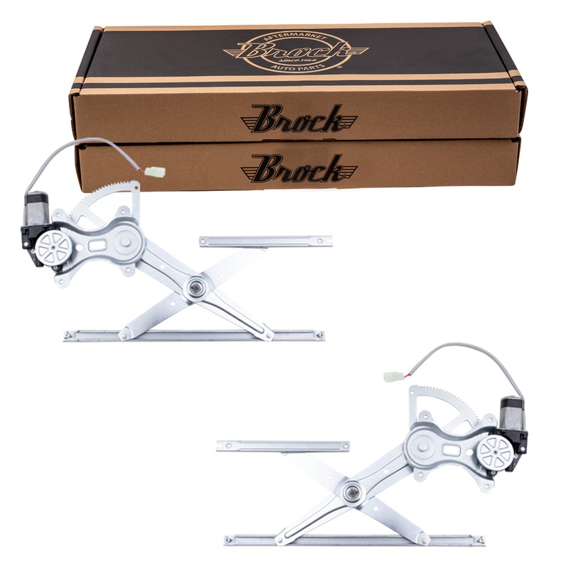Brock Replacement Pair Set Front Power Window Lift Regulators with Motors Assemblies Compatible with 2001-2007 Highlander Hybrid 85720-42080 85720-42080