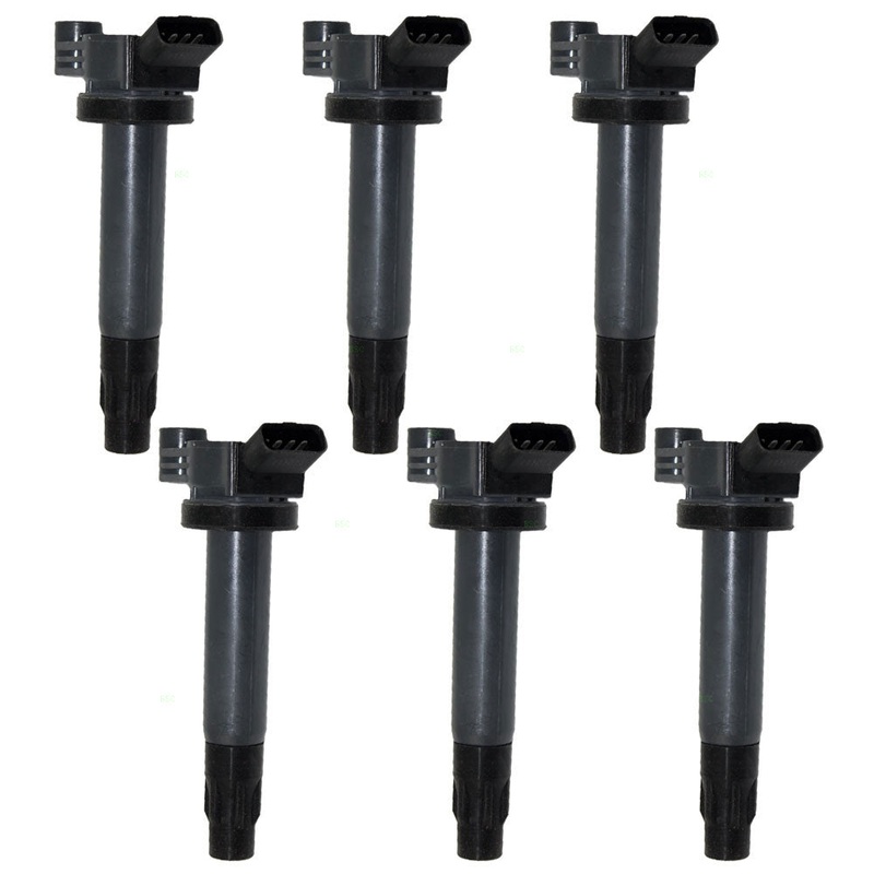 Brock Replacement 6 Piece Set Ignition Spark Plug Coils Compatible with Highlander Camry Sienna Solara RX400h RX300 ES330 6 cyl 90080-19025 90919-02246