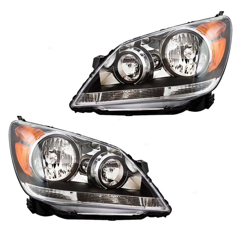 Brock Replacement Driver and Passenger Halogen Headlights Headlamps Compatible with 08-10 Odyssey Van 33150SHJA51 33100SHJA51