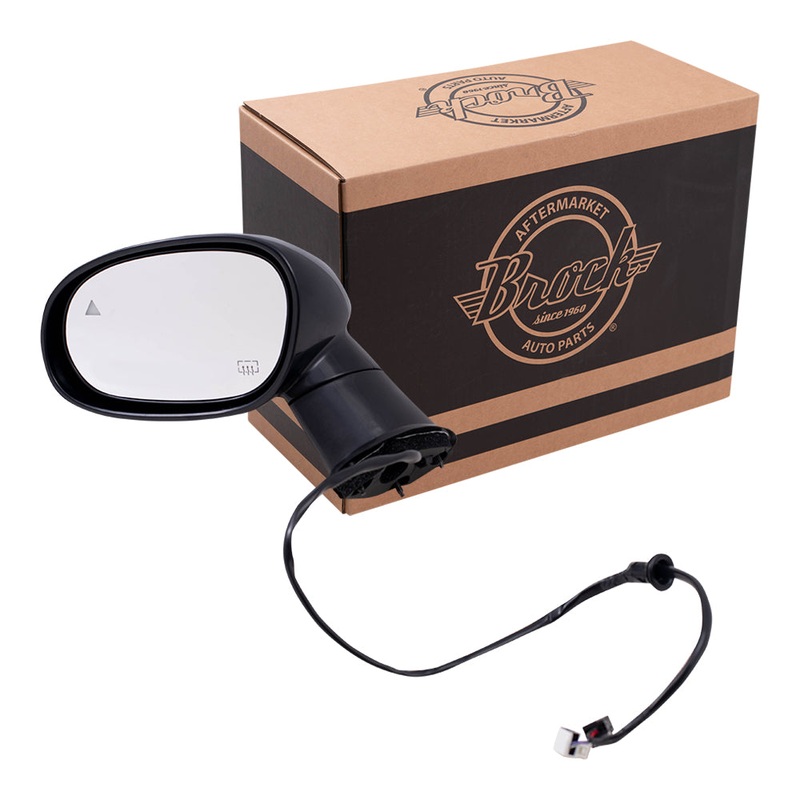 Brock Replacement Driver Side Power Mirror Paint to Match Black with Heat-Blind Spot Detection Compatible with 2015-2019 Dodge Challenger
