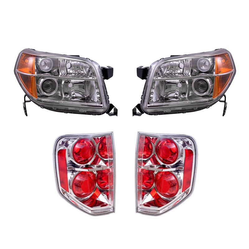 Brock Replacement Halogen Headlights and Tail Lights Compatible with 2006 2007 2008 Pilot