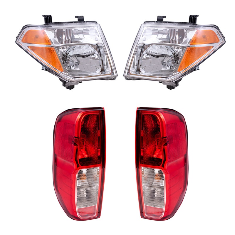 Brock Replacement Halogen Headlights with Tail Lights Compatible with 2005 2006 2007 2008 Frontier