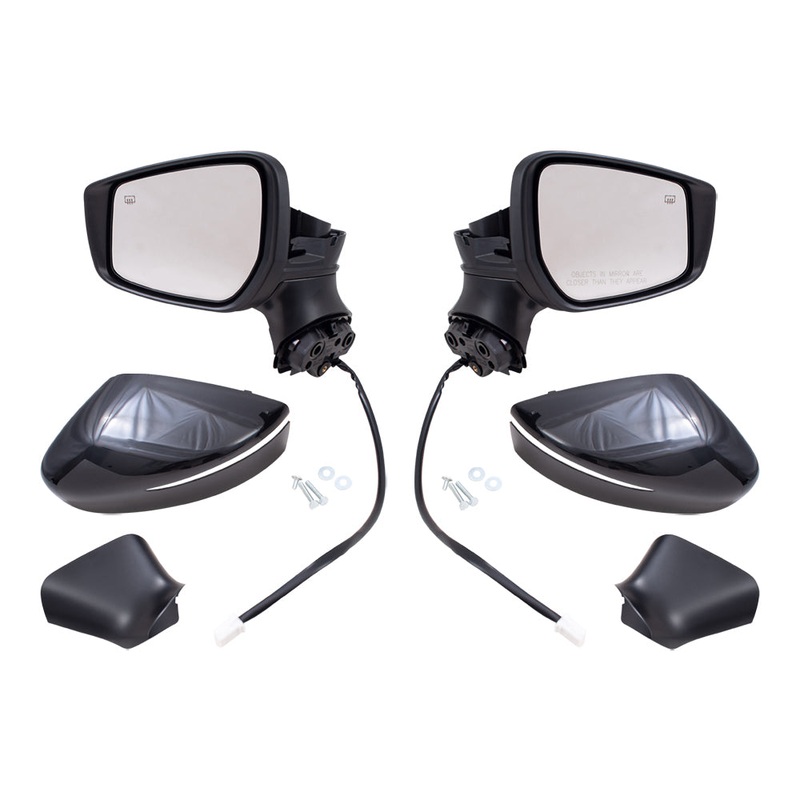 Brock Aftermarket Replacement Driver Left Passenger Right Power Mirror Set Textured Black with Heat-Signal Compatible with 2020-2023 Nissan Versa SR Sedan