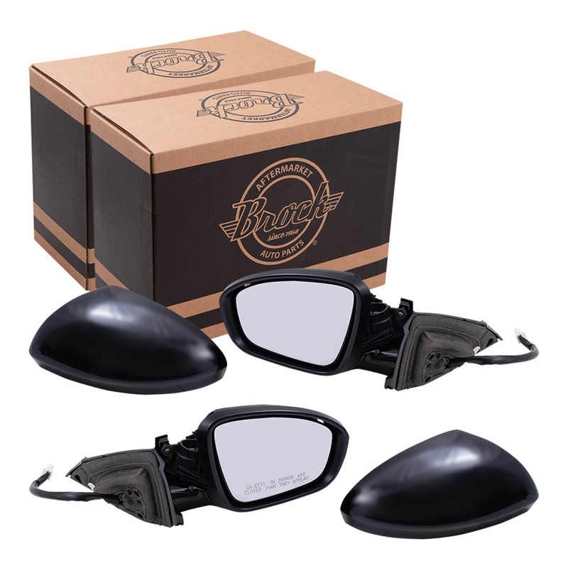Brock Replacement Driver and Passenger Side Power Mirrors Paint to Match Black with Heat, Signal and Camera Compatible with 2019 Altima