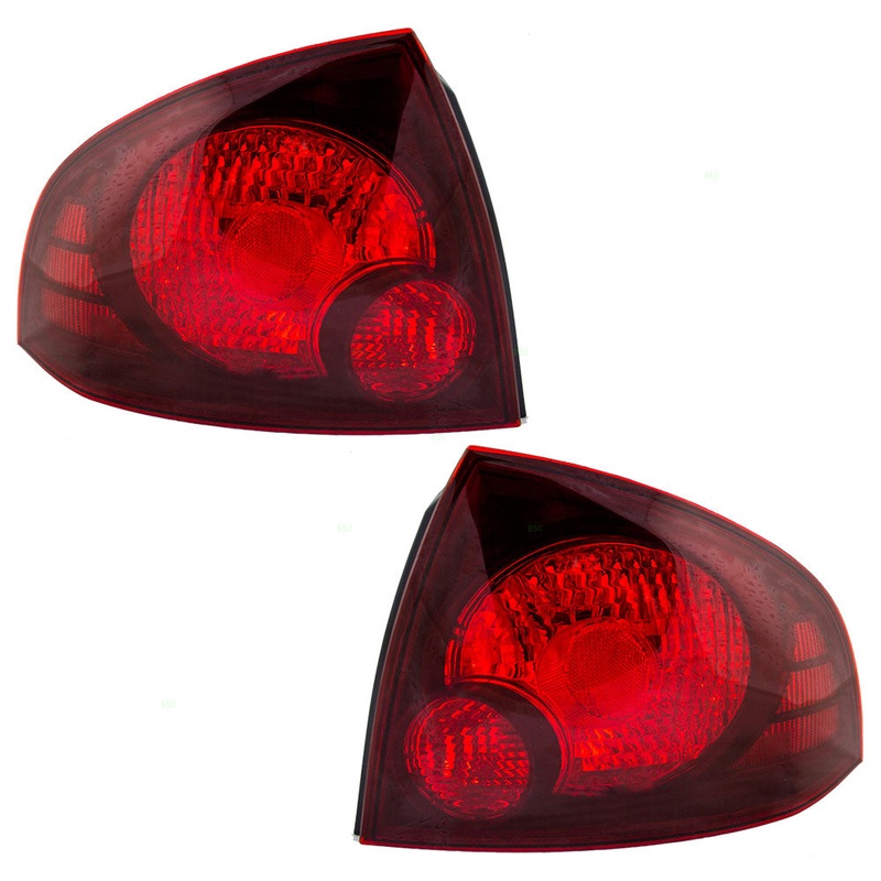 Brock Replacement Driver and Passenger Taillights Tail Lamps with Dark Bezels Compatible with 04-06 Sentra 265556Z825 265506Z825