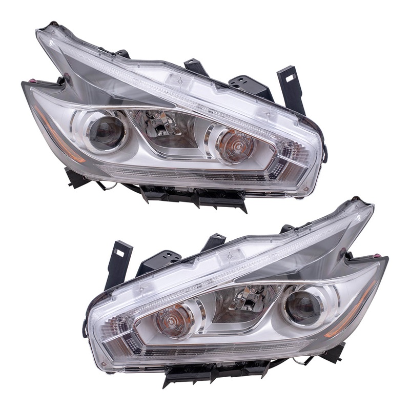 Brock Replacement Driver’s and Passenger’s Halogen Headlights Compatible with 2015 2016 Murano 26060-5AA9A 26010-5AA9A