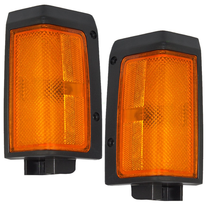 Brock Replacement Set Driver and Passenger Front Signal Side Marker Lights Lamps Compatible with 86-87 Pickup Truck B618501G00 B618001G00