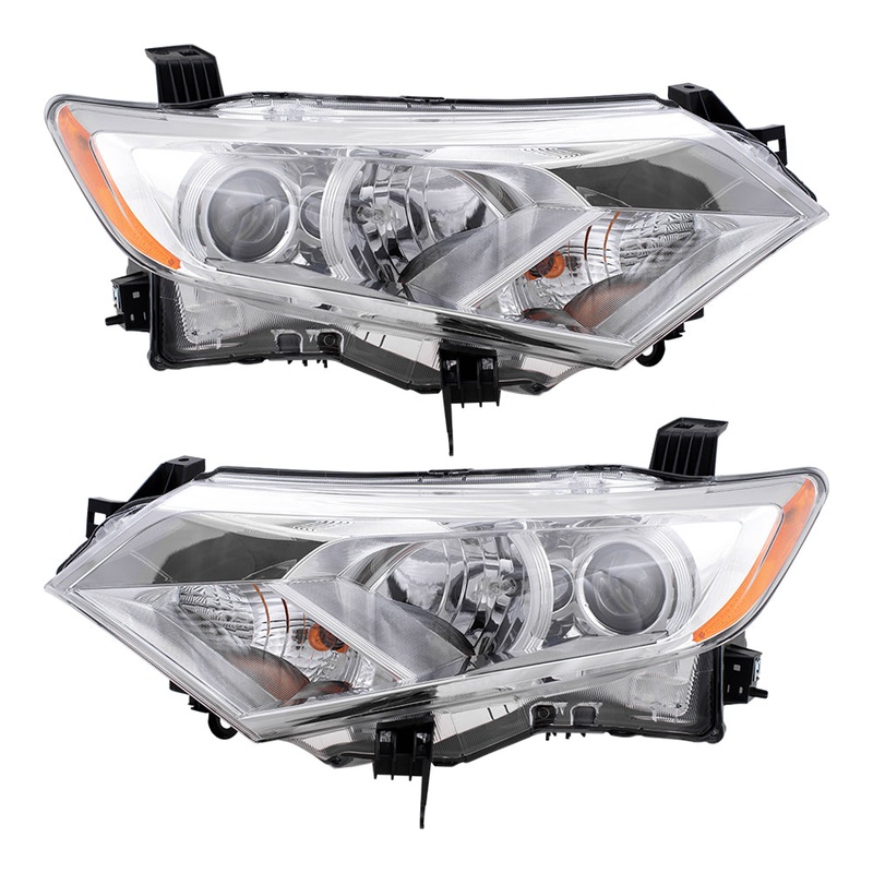 Brock Replacement Set Driver and Passenger Halogen Headlights Compatible with 2012-2017 Quest