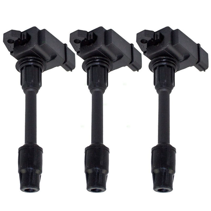 Brock Replacement for 3 Piece Drivers Set of Front Ignition Spark Plug Coils w/ Vertical Connectors Compatible with 00-01 Maxima 3.0L 224482Y005