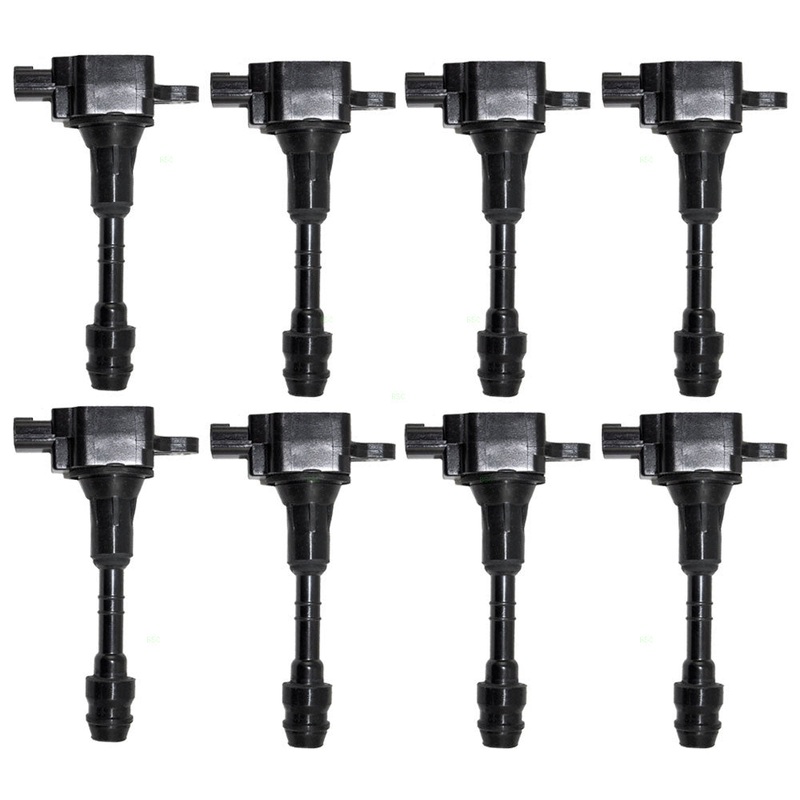 Brock Replacement for 8 Piece Set Ignition Spark Plug Coils Compatible with 04-06 Titan Pickup Truck SUV 5.6L 8 cyl 22448-7S015