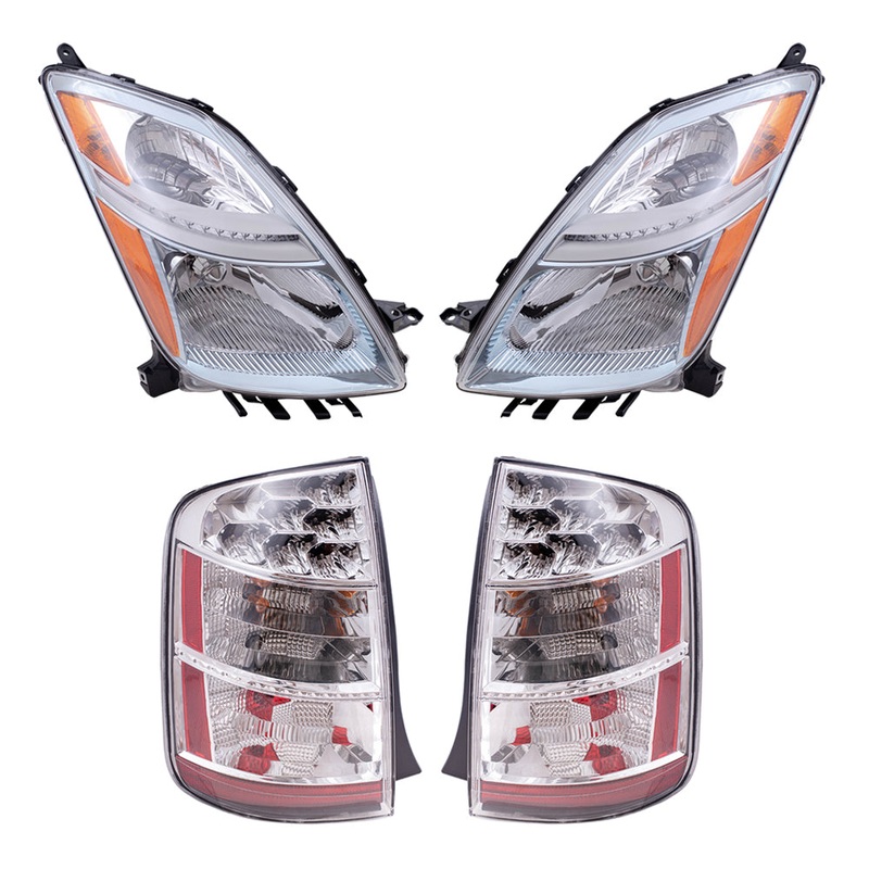 Brock Replacement Headlights with Tail Lights Compatible with 2006 2007 2008 2009 Prius