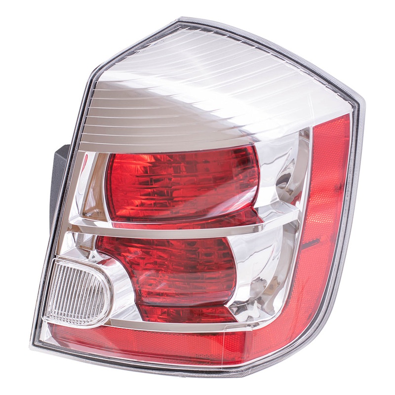 Brock Replacement Passengers Taillight Tail Lamp with Chrome Bezel Compatible with 2007-2009 Sentra 26550ET00B