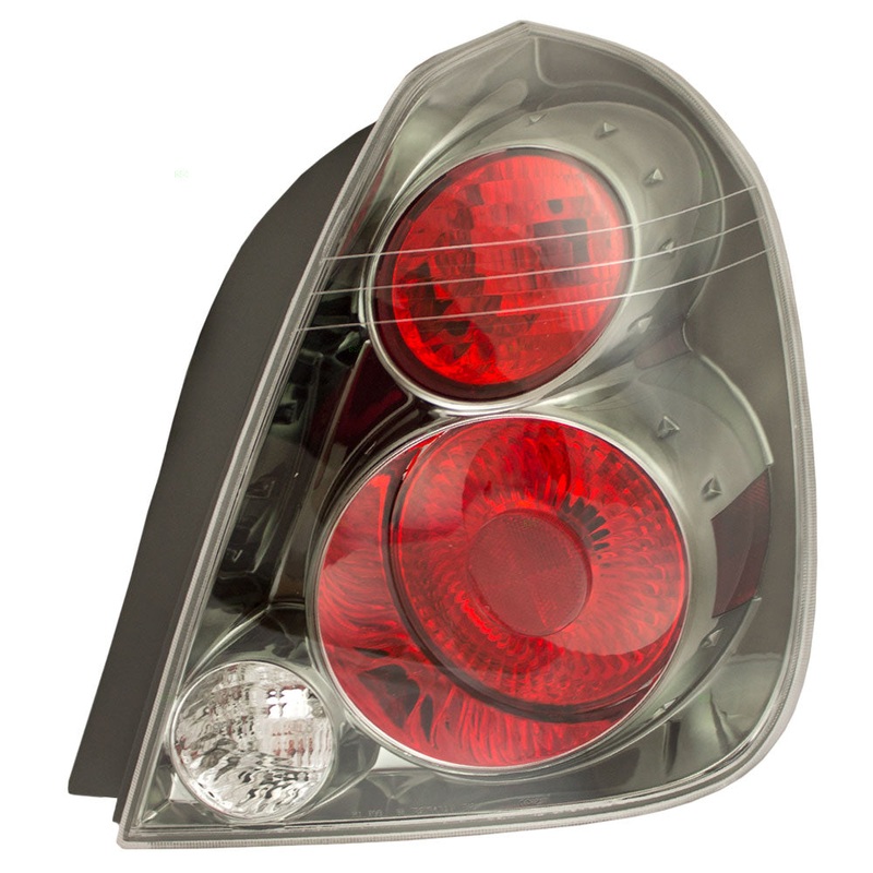 Brock Replacement Passengers Taillight Tail Lamp with Dark Chrome Trim Compatible with 05-06 Altima 26550ZB025